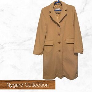 Nygard Collection Size 8 full length Wool single-breasted overcoat